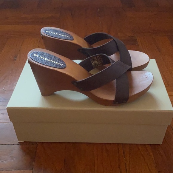 BURBERRY “SONIAS” Retro Platform Sandals Size 5.5 - Picture 1 of 8